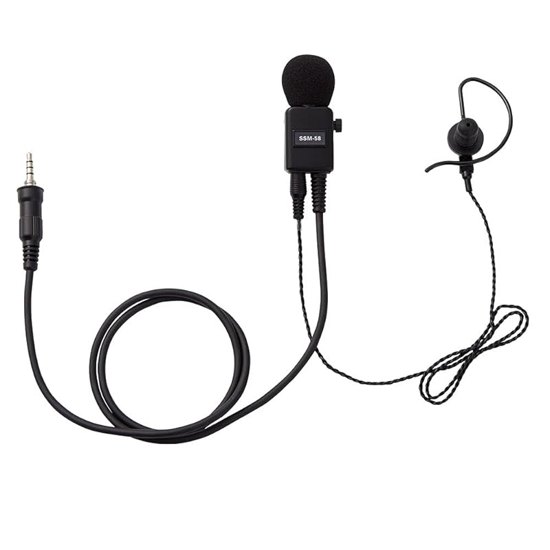 即納：スタンダード ヘビーデューティータイピンマイク&イヤホン 耳かけ式カナル型 ブラック SSM-58BTA