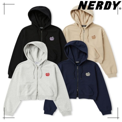 NERDY公式正規品 クロップ パーカー Womens Souple Cropped Hoodie Zip-Up (24FW)