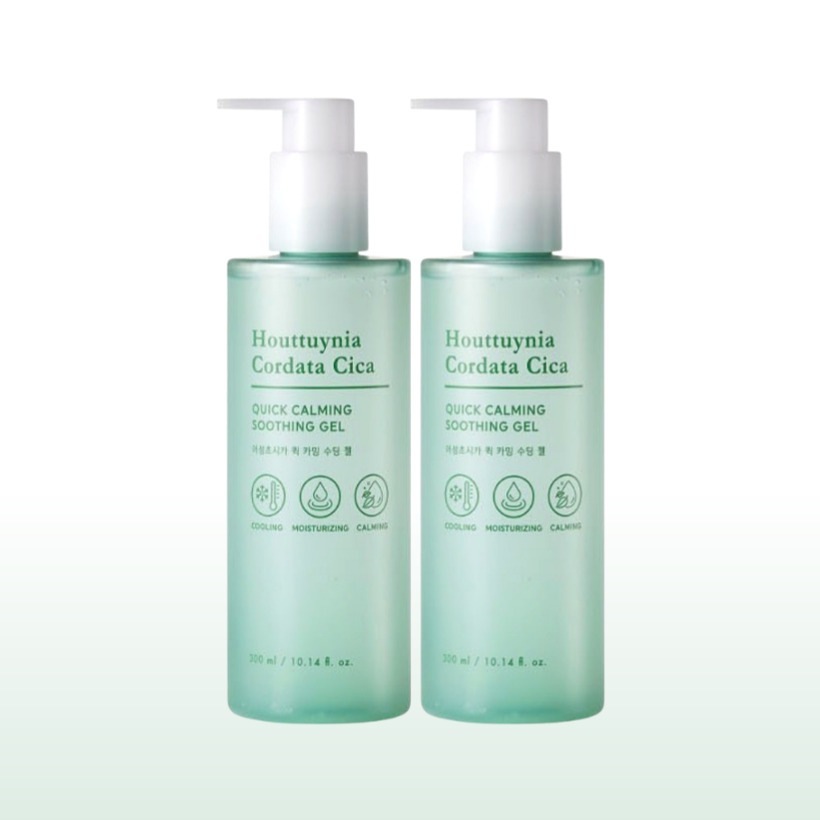 [1+1 肌鎮静スージングジェル 韓国人気] ドクダミ シカ クイックカーミングスージングジェル 300ml x2本/ オールインワン水分保湿ジェル 肌鎮静ケア クーリングケア 韓国コスメ