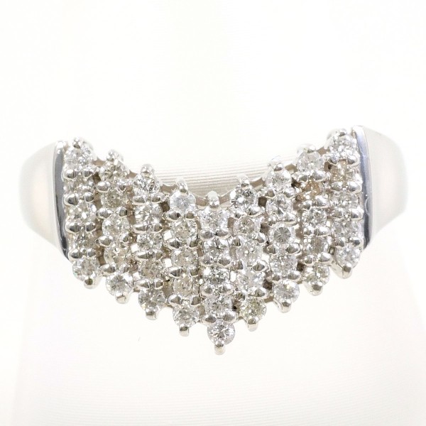 PT900 プラチナ リング 16号 ダイヤ 0.40 中古