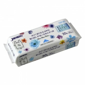 ジャパックス 手付きポリ袋コンパクト30L 白半透明 50枚x16冊 HCP30