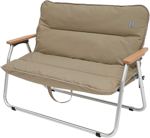 グッドラックソファ 車内で棚になる2人掛け折りたたみチェア 【アルミ合金製】 タン