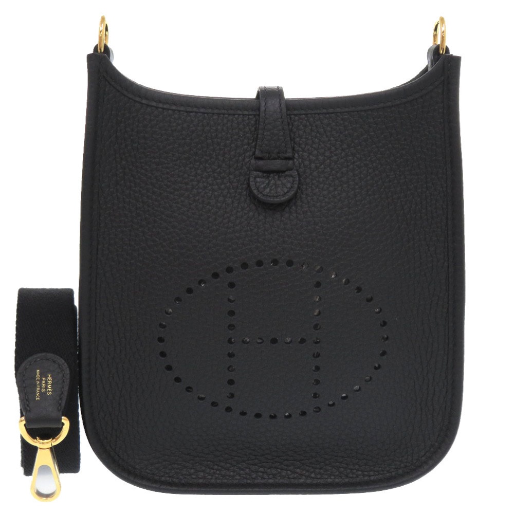 未使用品 エブリンTPM アマゾン ショートストラップ ショルダーバッグ トリヨンクレマンス ブラック K刻印 1460【中古】 レディース