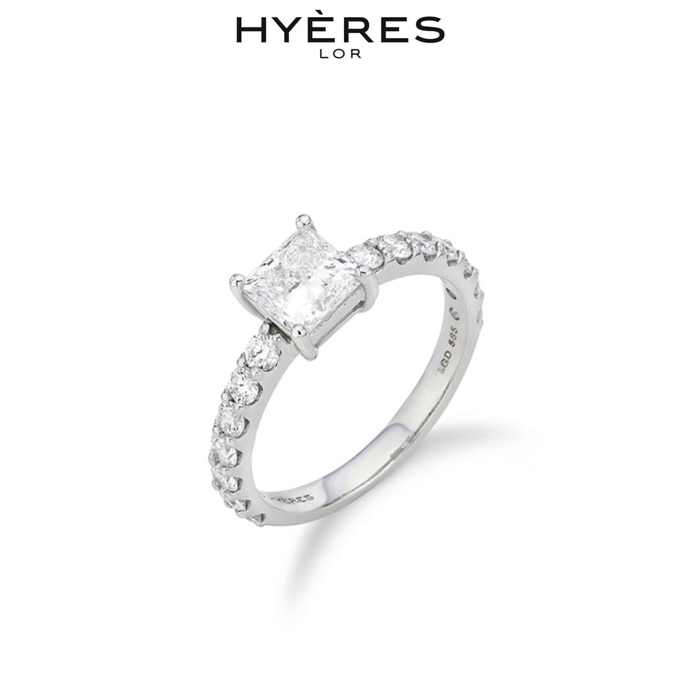 [HYERES LOR] Essence Lab Diamond 14K(W) 1.0ct Fancy Princess Pave Ring
