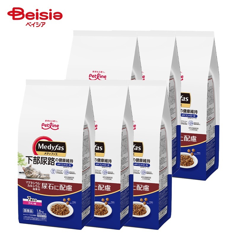 キャットフード ペットライン メディファス 7歳からチキン味 1.5kg ×6個