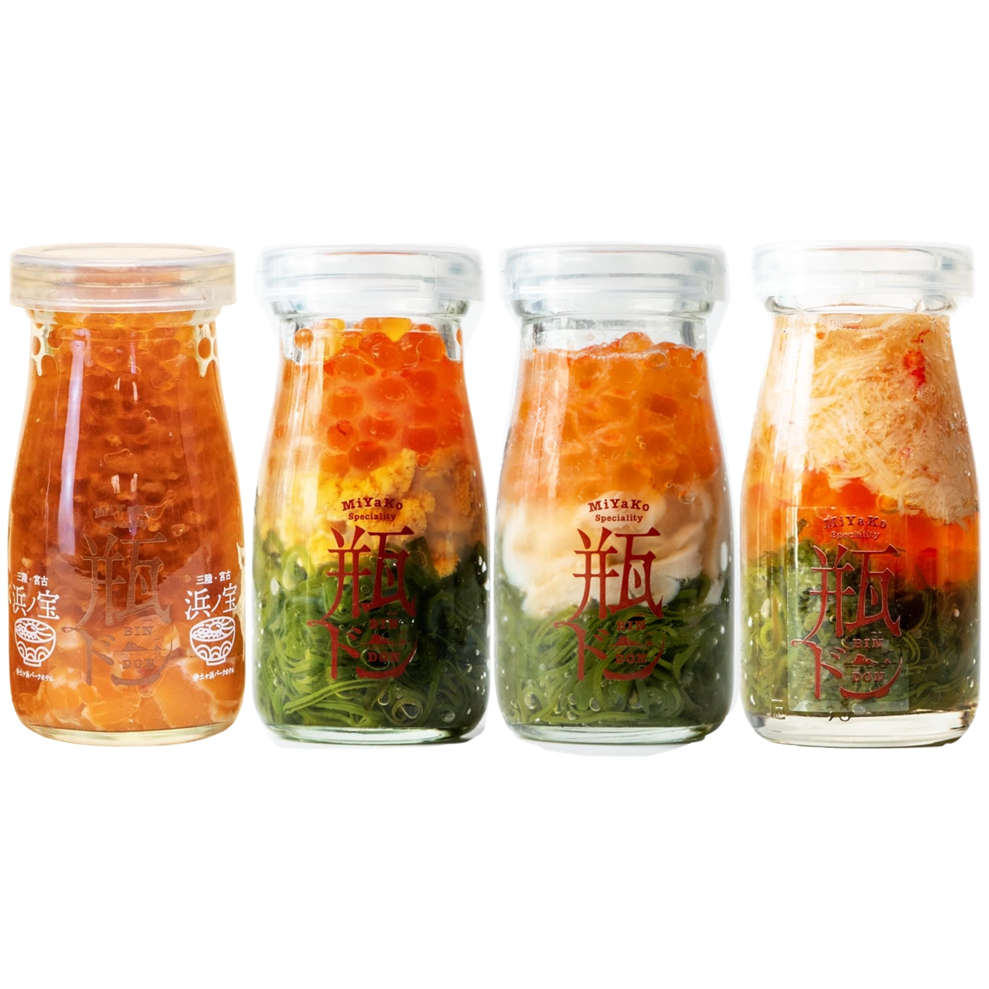 川秀 高級 瓶ドン ウニ アワビ 毛ガニ 紅葉漬 4本 セット 浄土ヶ浜パークホテル 浜ノ宝 海鮮丼 ギフト お取り寄せ イクラ メカブ 瓶どん 瓶丼 三陸 岩手 宮古 海鮮 瓶 サーモン 7,207円