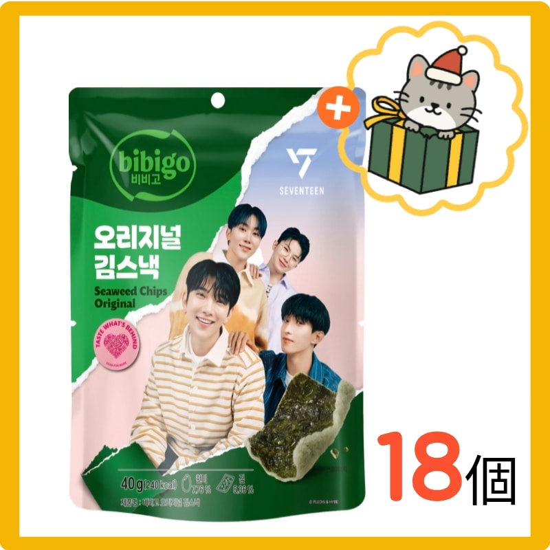 (韓国 食品) 海苔チップス / ビビゴ 海苔スナック / ビビゴ seventeen/ ビビゴ-海苔スナック/ 韓国のりチップス/ 海苔スナック/ 海苔スナック/ 40g*18個 /オリジナル