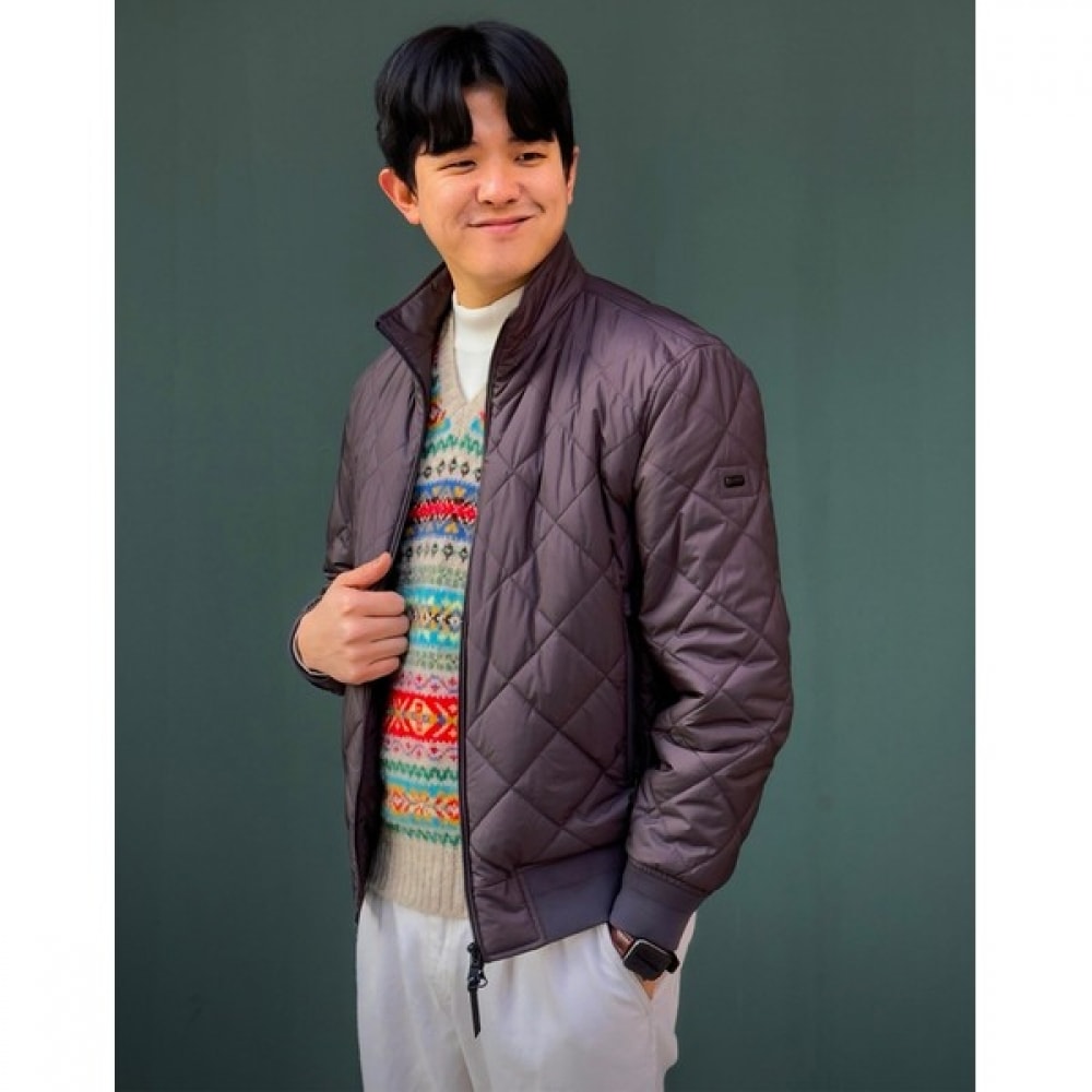 [ヘッジス] 25SS チャコールダイヤモンドキルトブルゾン HZJU5A101CG