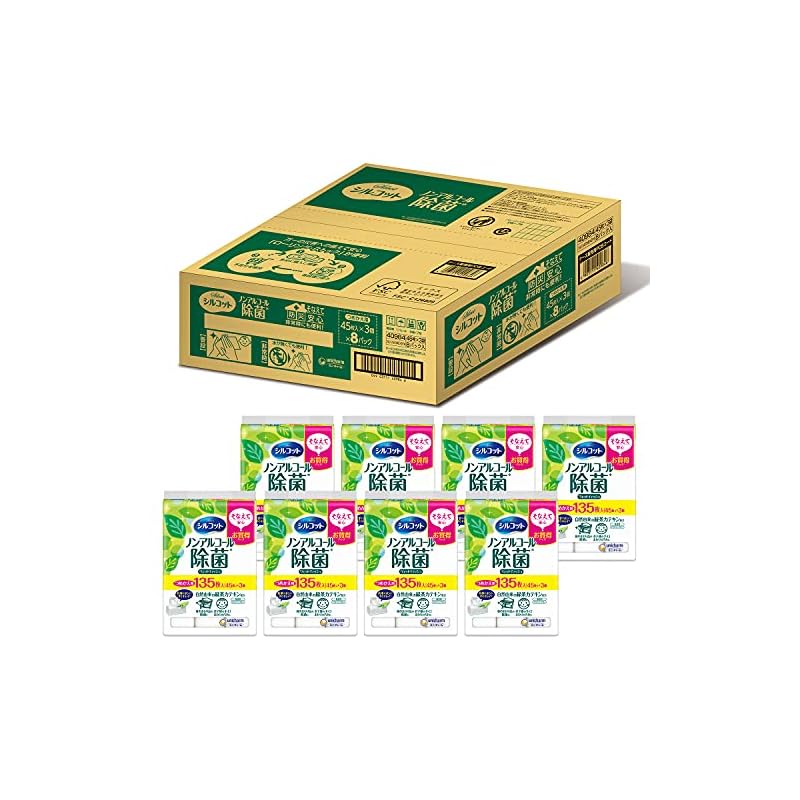 【ケース販売】シルコット ウェットティッシュ 除菌 ノンアルコールタイプ【防災 備蓄 非常時にも】 詰替45枚×24袋