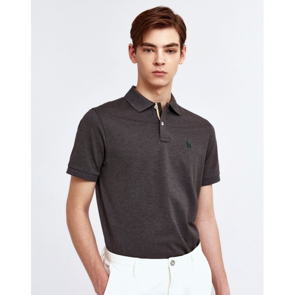 (ヘッジズ) 24SS チャコールメランジショートスリーブピケ T シャツ HZTS4B403CG