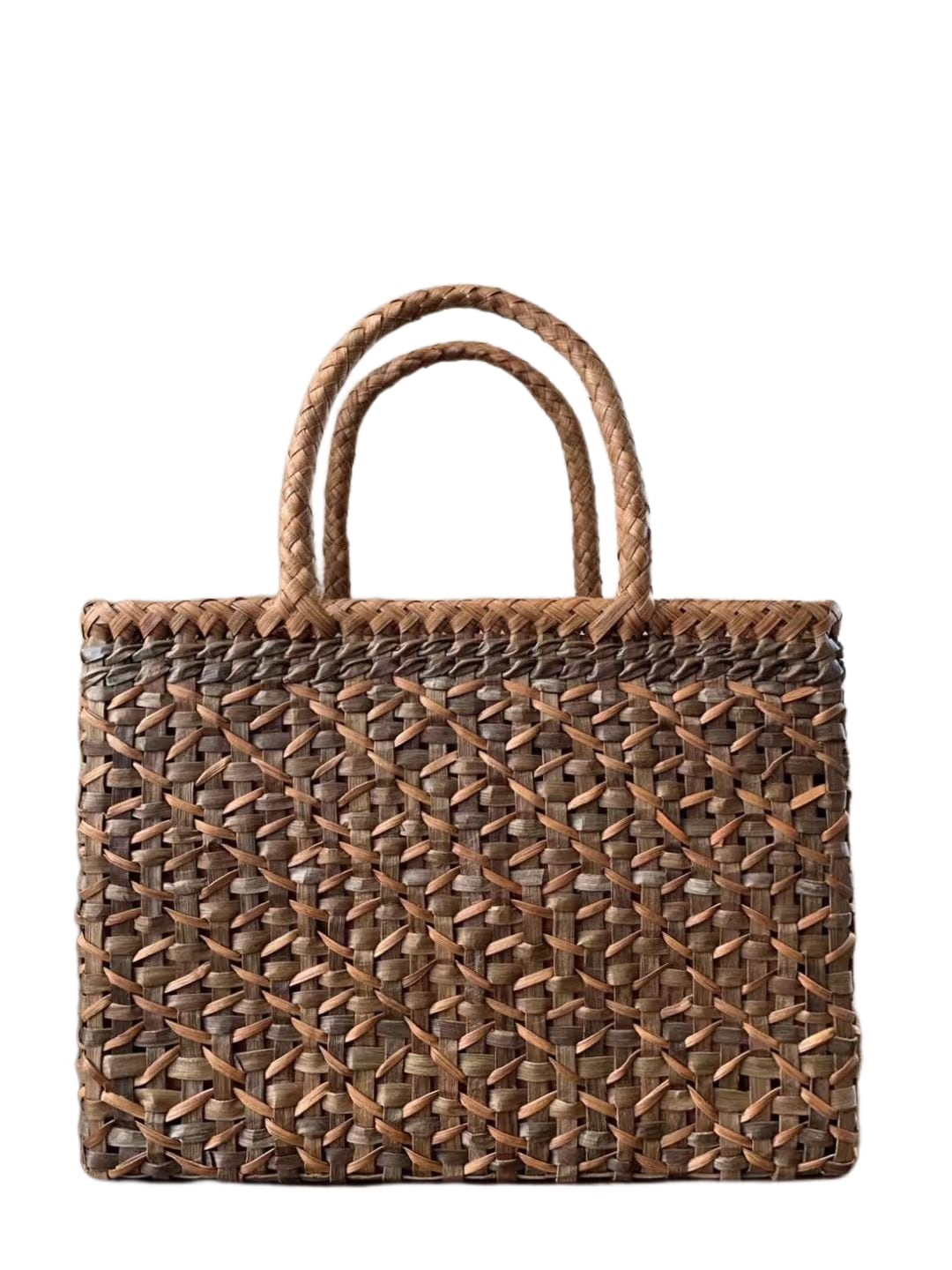 胡桃と山葡萄 胡桃かごバッグ山葡萄かごバッグ 手作り 籠バッグ 内布あり (約)幅34本体高さ25マチ15cm