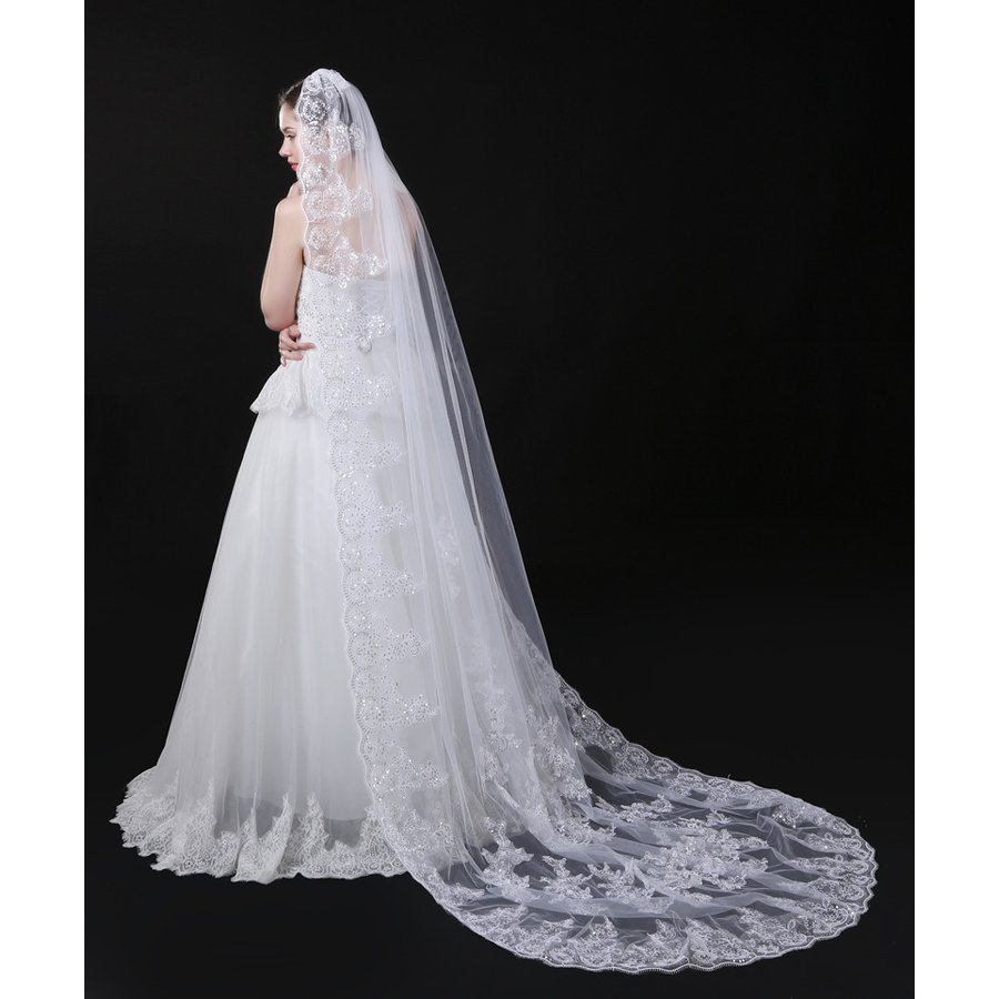 ウエディングベール ウェデイングベール マリアベール レース ヴェール ロングベール ブライダル小物 結婚式 二次会 披露宴 海外挙式 教会式 チャペル式 上品