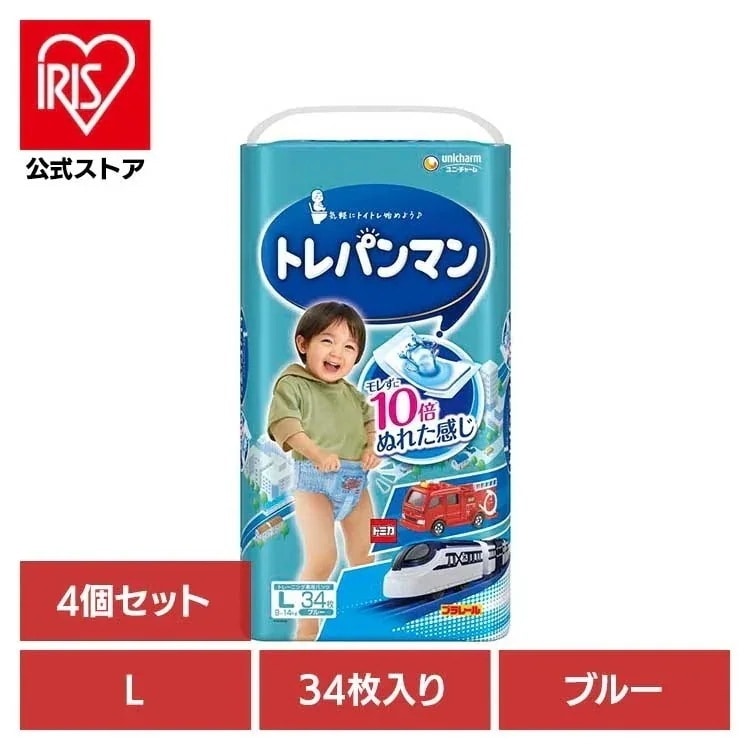 【イチオシ商品】【4個セット】トレパンマンブルーL34枚 ユニ・チャーム
