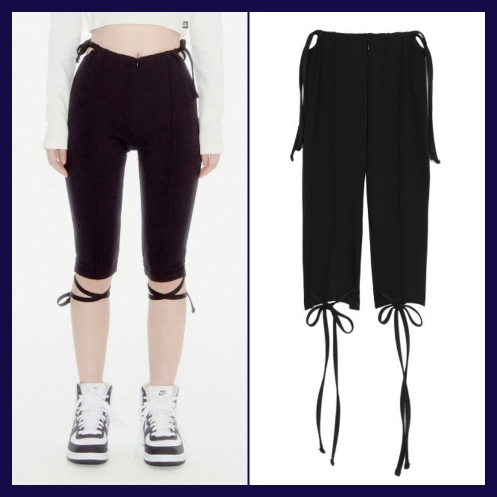 【YOUHEE】LACE-UP BIKER SHORTS BLACK
