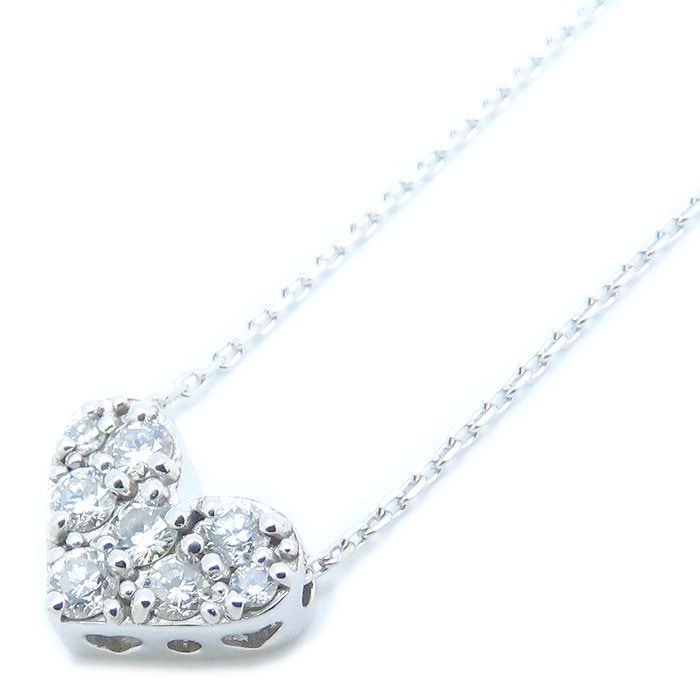 ダイヤモンド ハート ネックレス ダイヤモンド0.20ct K18WG ホワイトゴールド/293898【中古】