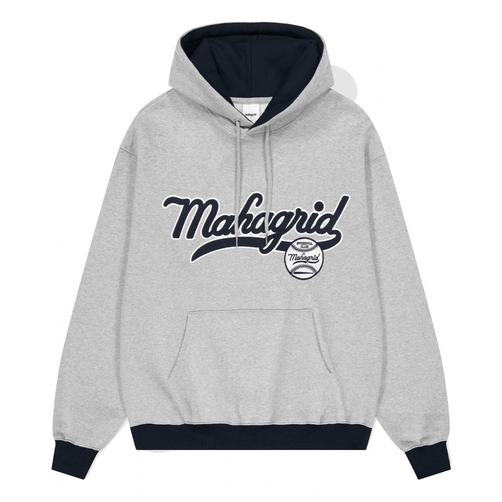マハグリッドベースボールサインパーカーグレー (MG2DFMM418A)