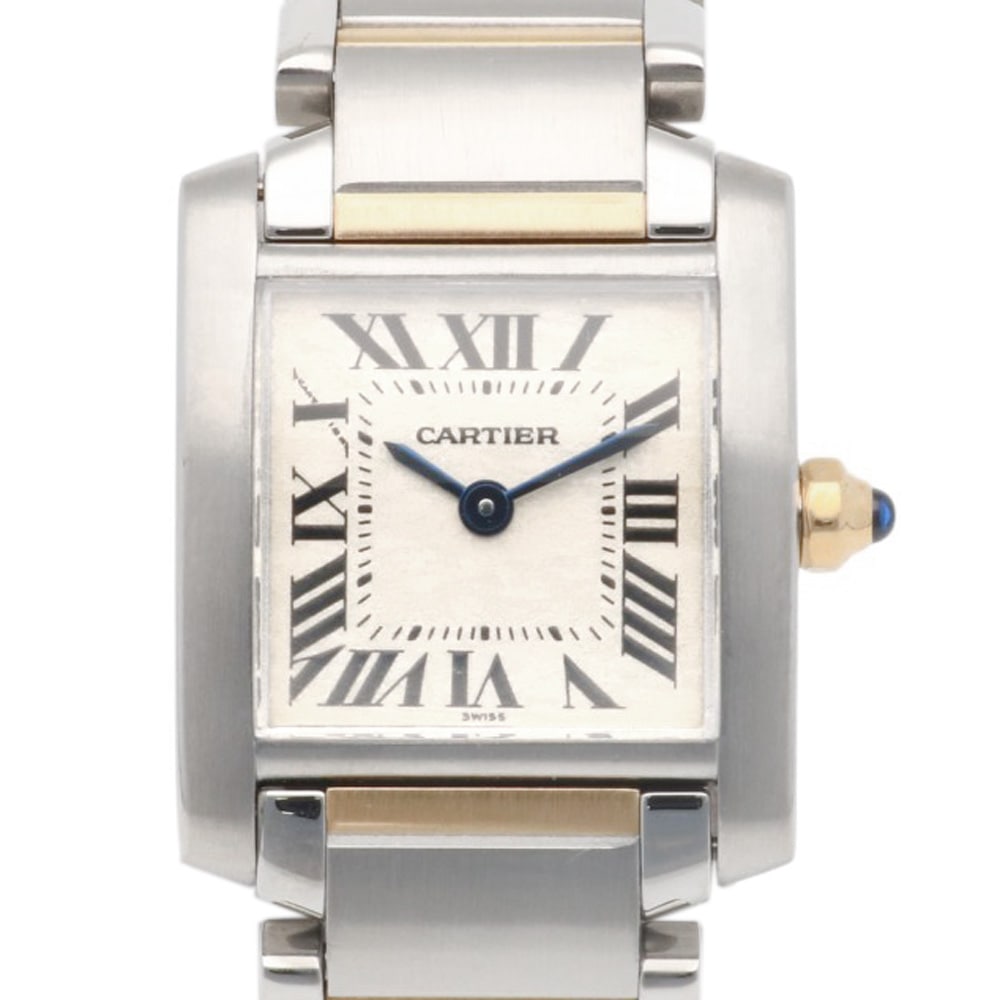 カルティエ タンクフランセーズ SM 腕時計 ステンレススチール 2300 クオーツ 1年保証 CARTIER 中古 美品