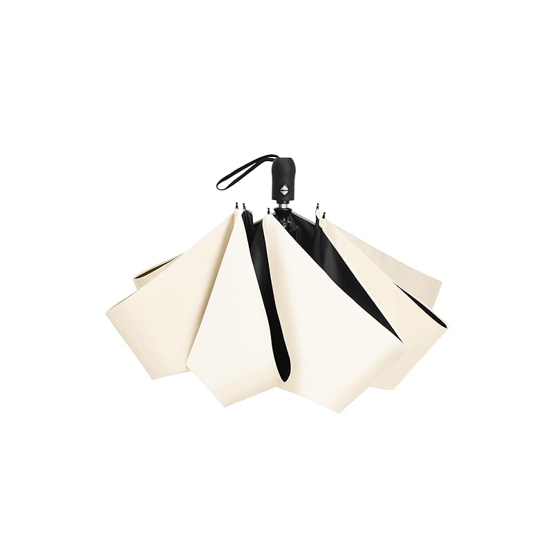 シシベラ 折りたたみ傘 日傘 uvカット 100 遮光 折り畳み ワンタッチ自動開閉 丈夫 軽量 完全遮光 折りたたみ傘 晴雨兼用 日傘 レディース 子供用 スポーツ観戦用 ベージュ(無地)