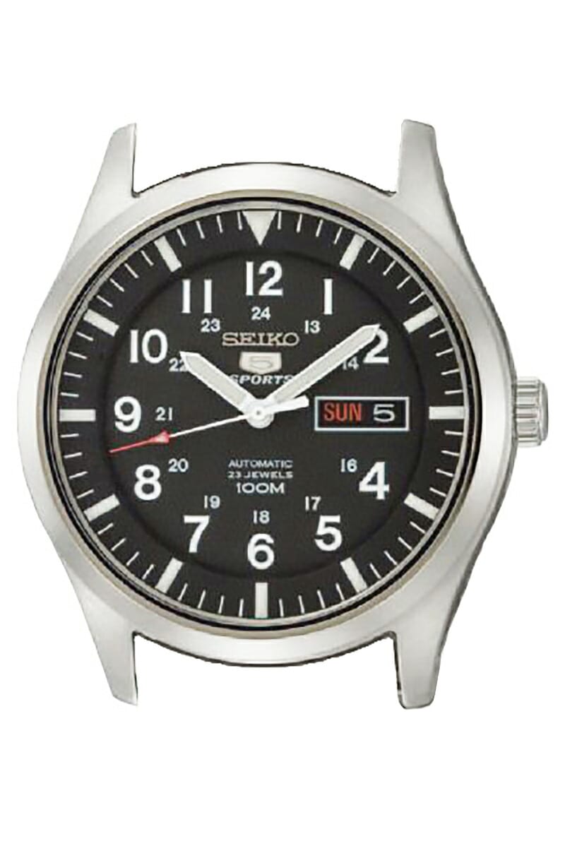 [10年保証] [訳あり品] [新品] [7S36 ムーブメント] [ベルトなし] SEIKO SNZG13K1 　セイコー ファイブ ミリタリー 100m防水 　自動巻き 　ラグ幅 22mm　【逆輸