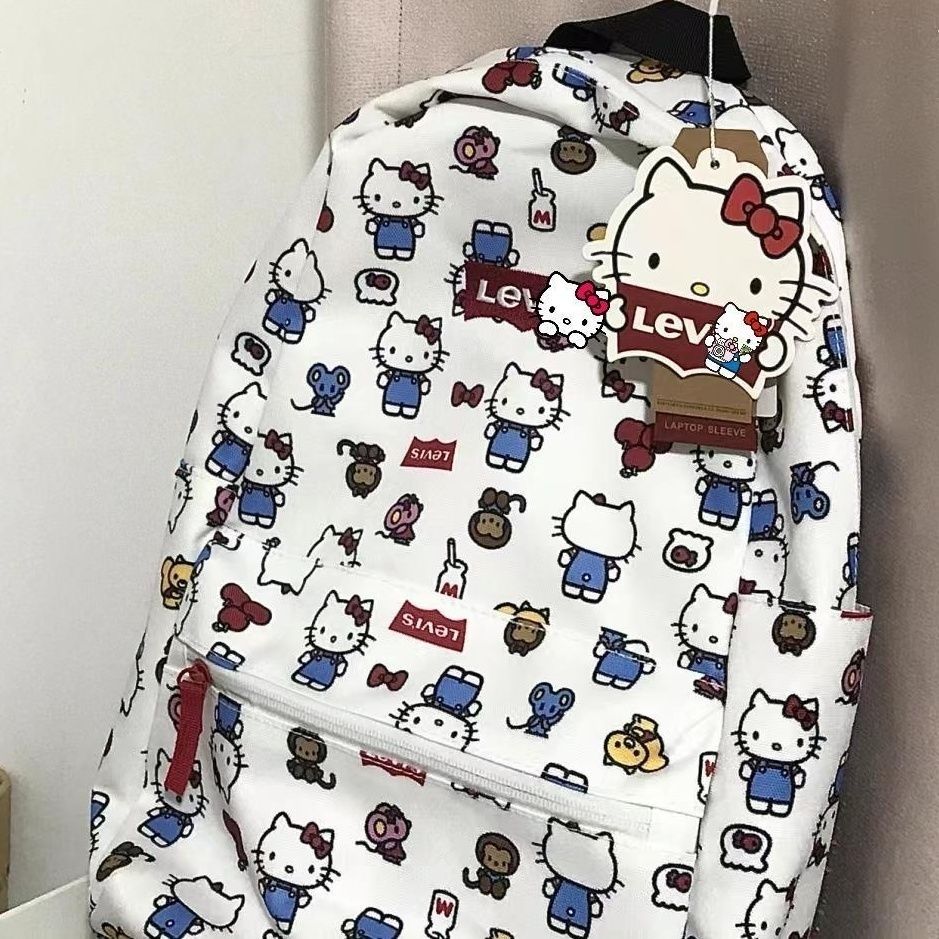 バックパックリュックサックバックパックリュックサックサンリオバックパックリュックサックハローキティのランドセルの女性の新型の小さい大衆のかわいいリュックサックの中学校の高校
