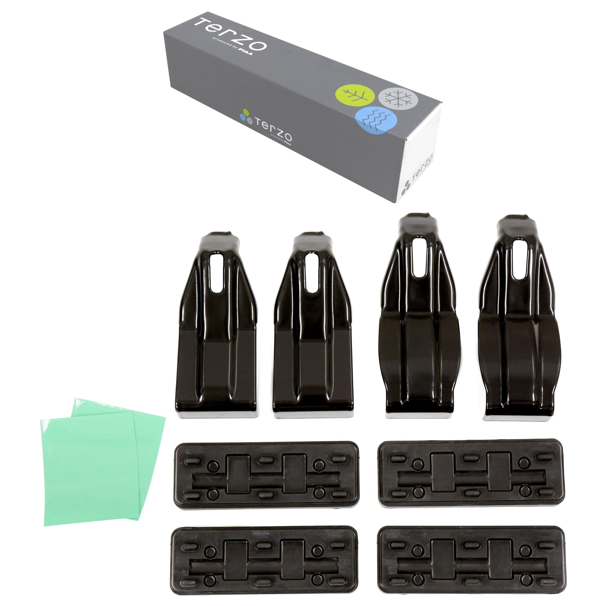 即日発送 Terzo テルッツォ (by PIAA) ルーフキャリア ベースキャリア ホルダー 4個入 ブラック 【ホンダ Nワゴン(N-WGN) JH1.2】 EH406