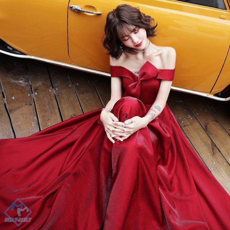 ウエディングドレス カラードレス ピアノ演奏会 安い ロングドレス 赤 結婚式 花嫁ドレス 二次会
