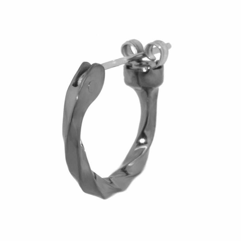 クロッシング ピアス ツイスト シルバー925 ブラック 黒 M 片耳用 1点売り メンズ ブランド 彼氏 プレゼント