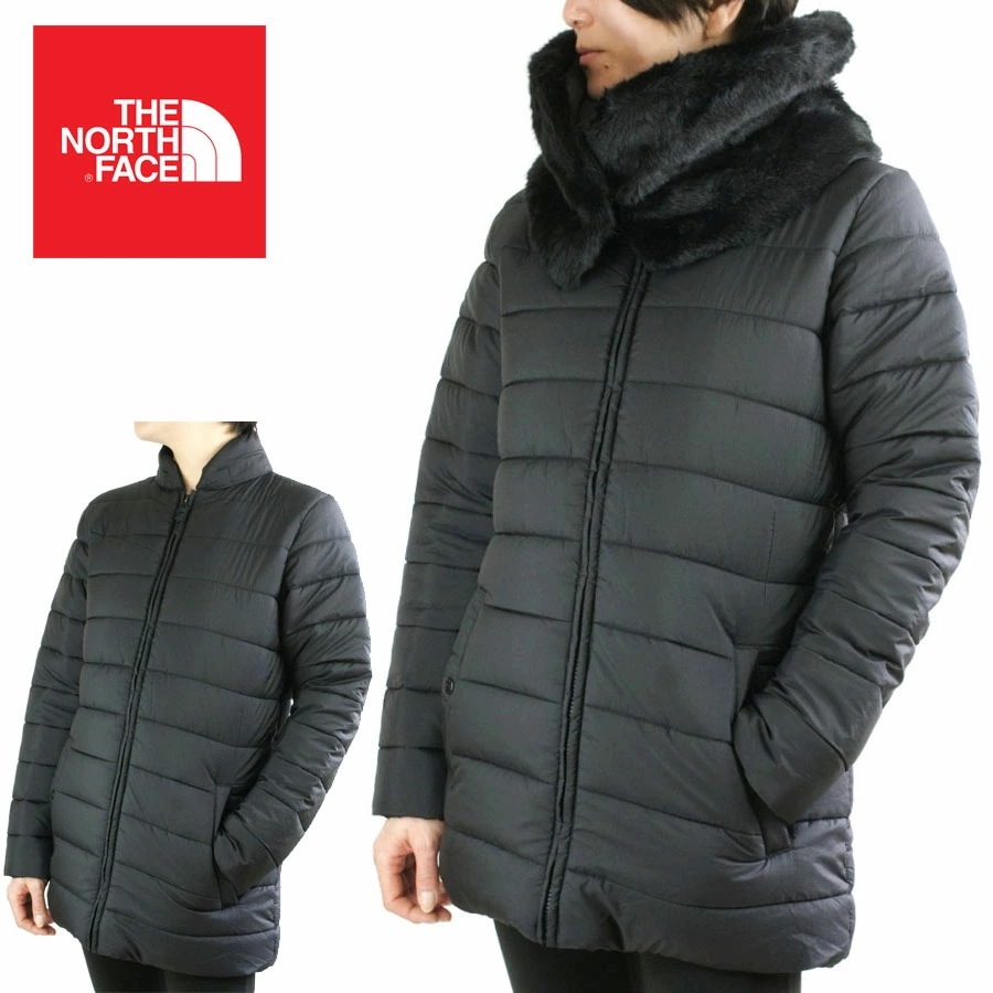 ノースフェイスTHE NORTH FACE レディース ジャケットエルベルタ VX ジャケットブラック2WAY ファー 黒 マフラー スヌード
