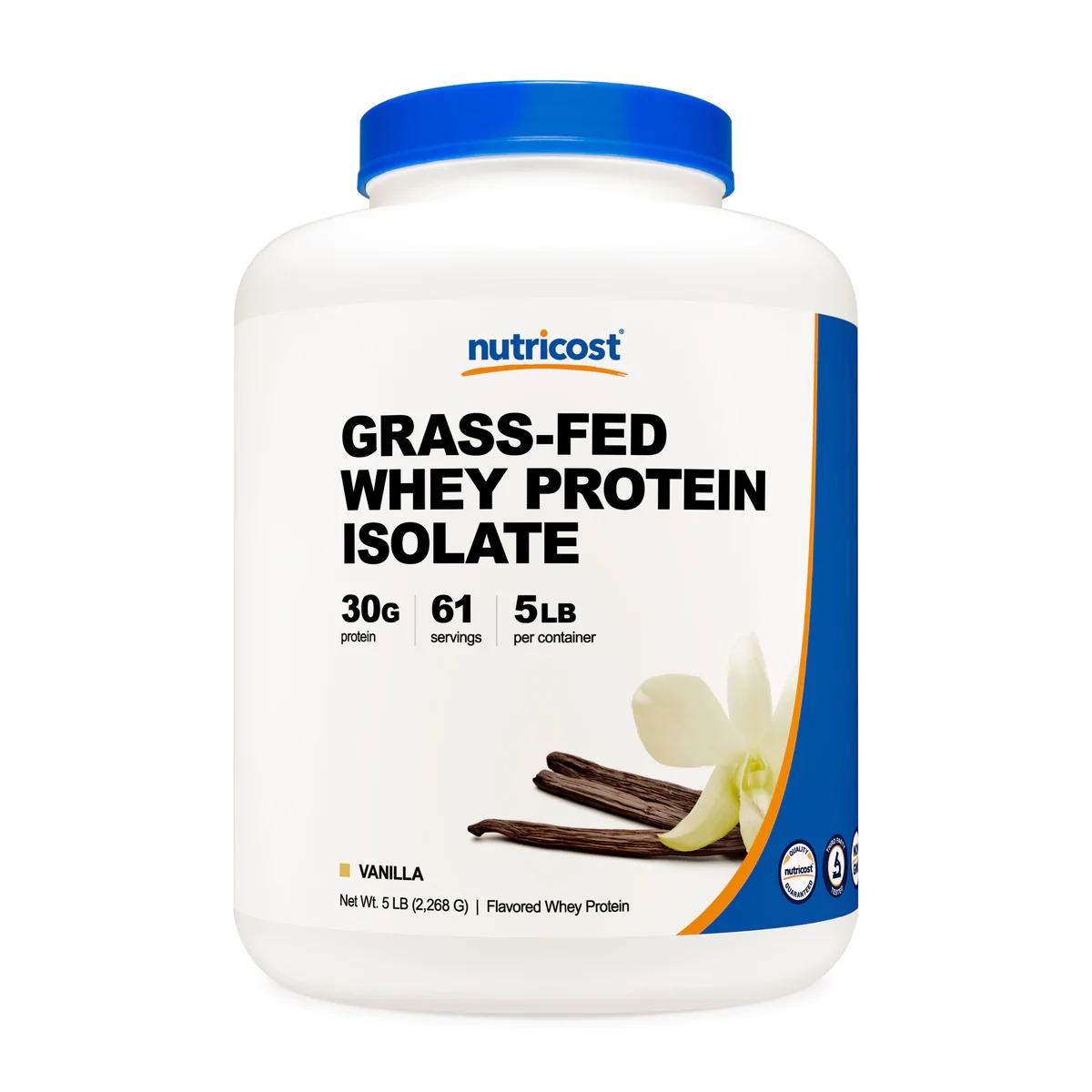 [USA] Nutricost ニュートリコスト Grass-Fed Whey Protein Isolate Powder Vanilla (5 LB)
