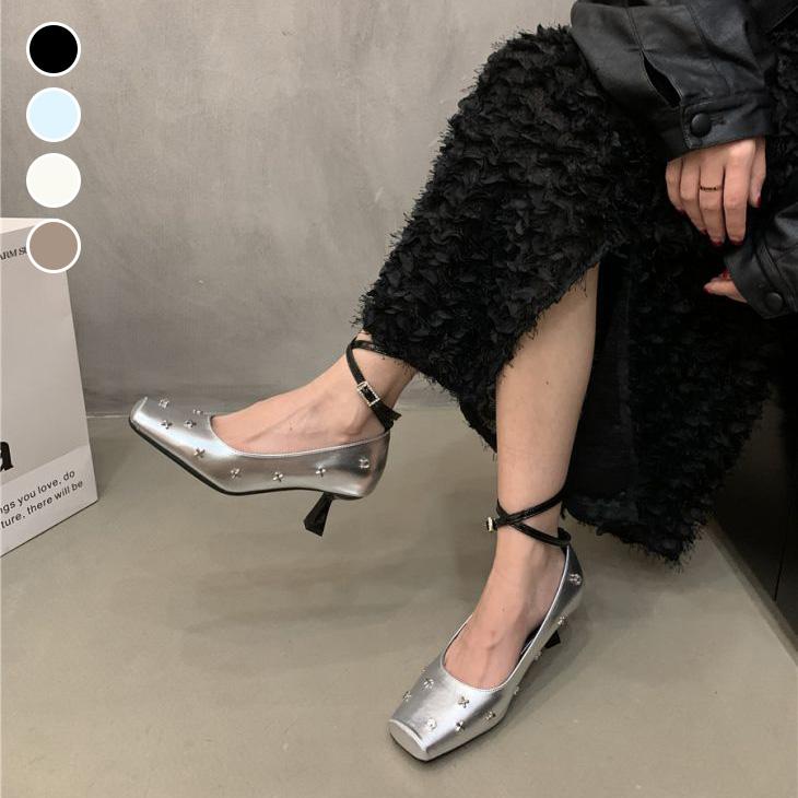 【夏セール！】パンプス ハイヒール ラインストーン パーティーシューズ 女子会 お呼ばれ 靴 【ashss24-166】【予約販売：15-20日】60込