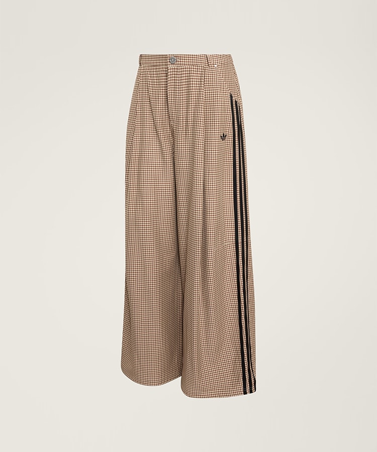 Qoo10 adidas チェックトラウザールーズパンツ ロングパ