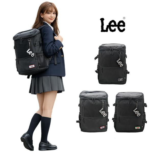 Lee リュック 大容量 スクエアリュック 34L リュックサック 通勤 通学 普段使い 男女兼用 メンズ レディース ギフト プレゼント ブラック 320-4951