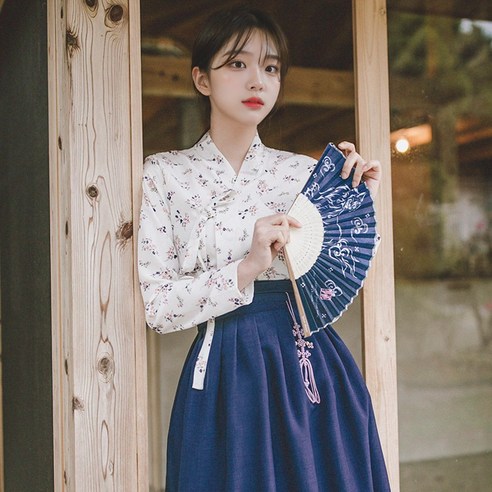 韓国チマチョゴリ セット 紫 紺 178.3cm