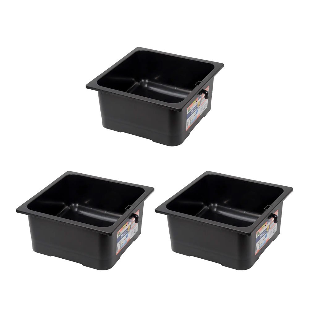 テトラ　じょうろでキレイメダカ鉢　４０X４０　黒　X３個　めだか　水槽　鉢　屋外　水足しだけで水換え簡単　金魚鉢　ＣＲＣ10―11―06―00―00