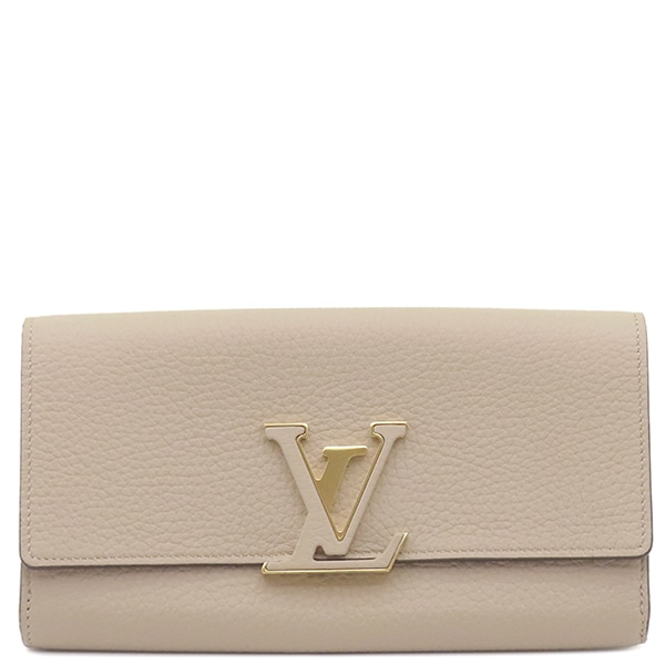 ルイヴィトン LOUIS VUITTON 長財布 ポルトフォイユ カプシーヌ トリヨンレザー ガレ ゴールド金具 グレージュ N61249 RFID 【箱】【中古】