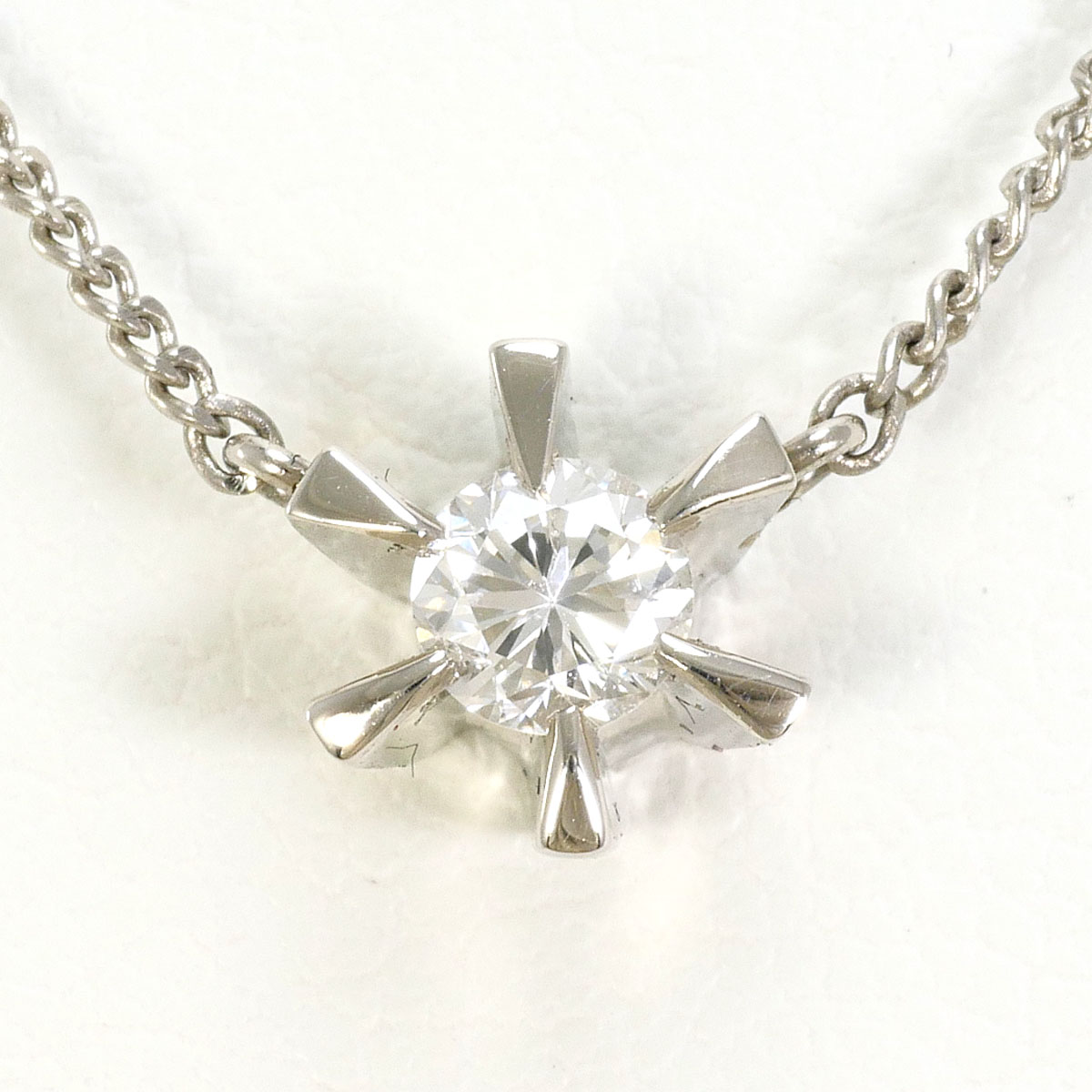 PT プラチナ PT850 プラチナ ネックレス ダイヤモンド 0.20ct SI2 鑑定書 総重量約2.8g 約40cm 中古