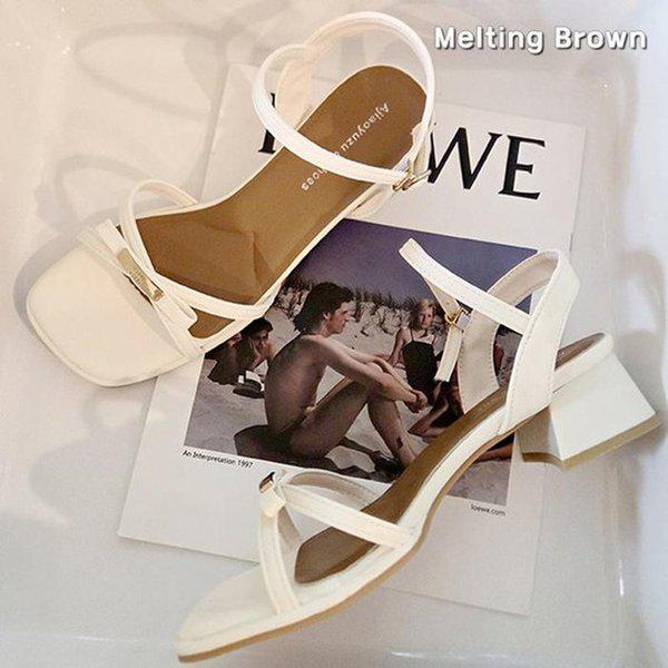 女性夏ストラップ厚底サンダル J42