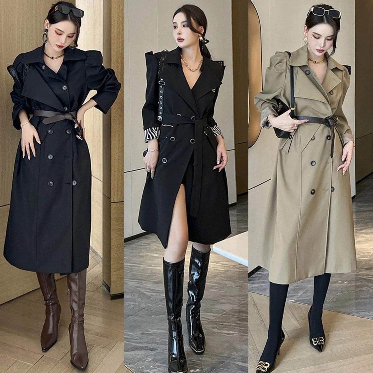 【Fellow 20％割】【JY.上品】 春 ウインドブレーカー ロング丈 トレンチコート ダブルブレスト アウター 通勤 フォーマル 同窓会 披露宴 卒業式 結婚式 演奏会 OL パーティー メガ割