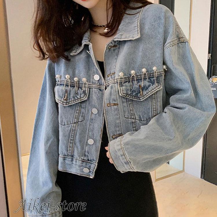 デニムジャケット　レディース 春秋　Gジャン　合わせやすい おしゃれ レディースコート デニムコート アウター ブルゾン　カジュアル