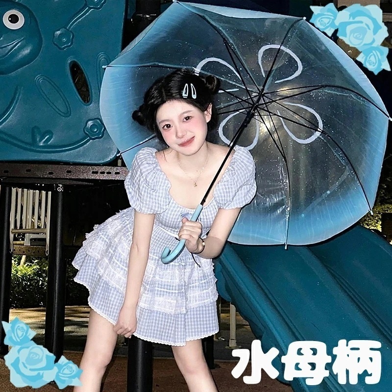 【短納期】クラゲ くらげ 海月 傘 長傘 雨傘 レディース メンズ 女性 おしゃれ かわいい グラデーション 軽量 軽い プレゼント ギフト 送料無料 梅雨 通勤 通学 軽量大きい傘 婦人 学生 中学