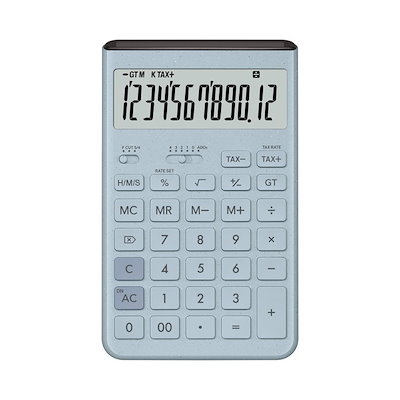 他サイト： カシオ計算機 JT-200T-BU-N デザイン電卓 Comfy 開閉式スタンド付 グレイッシュブルーの商品画像