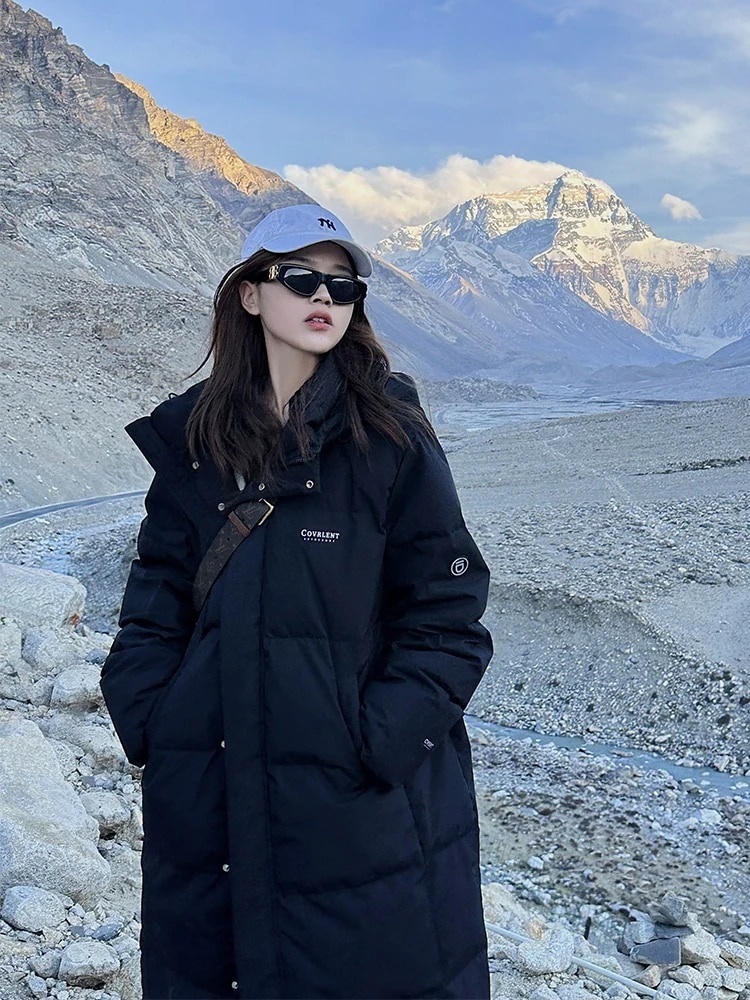 今年のダウンジャケット 韓国ファッション フェザーコットンジャケット 冬新作ロングセクションニーインスコットンジャケットコットンジャケット緩い厚化粧の女性韓国語バージョン