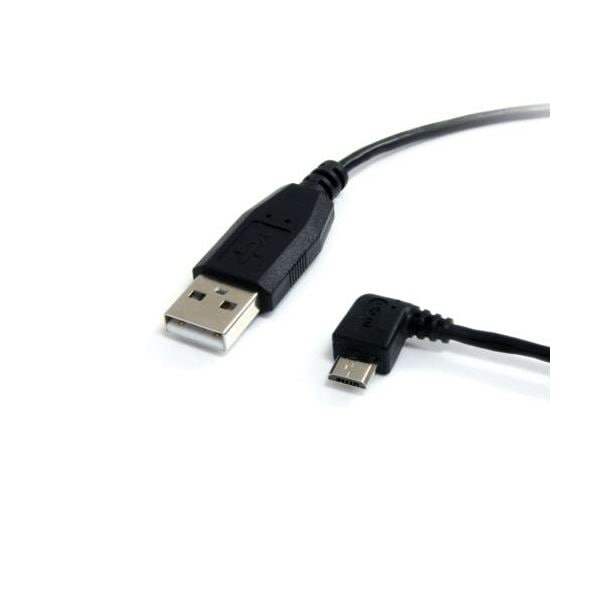 （まとめ） StarTech.com microUSB変換ケーブル 左向きL型 91cm USB A（オス）-microB（オス） ブラックUUSBHAUB3LA 1本 (×3セット)