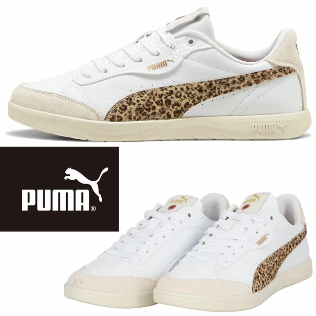 プーマ ローカット スニーカー レディース レオパード ビッキー スター アニマル フレール 靴 ヒョウ柄 カジュアルシューズ 404312 01 プーマホワイト-トーステッドアーモンド PUMA 送