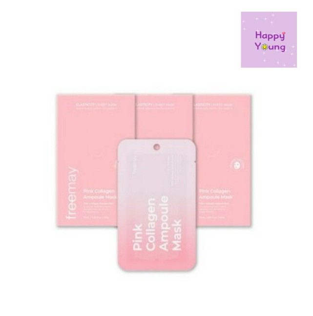 [肌の弾力] ビーガン ピンク コラーゲン アンプル マスク 30枚/肌水分/弾力/マスクパック/モーニングパック/化粧よく食べます