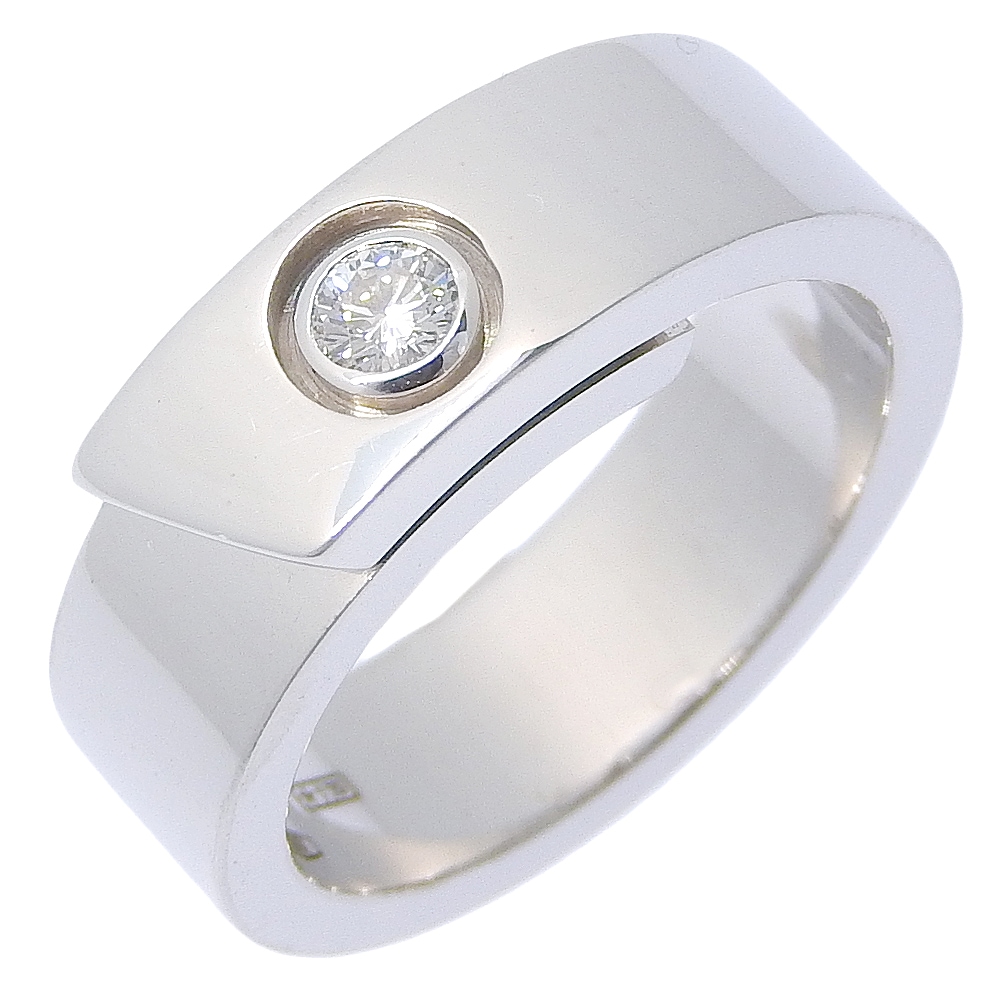 アニバーサリー 1Pダイヤ リング・指輪 K18ホワイトゴールド ダイヤモンド 7号 約11.2g レディース 中古品 Aランク