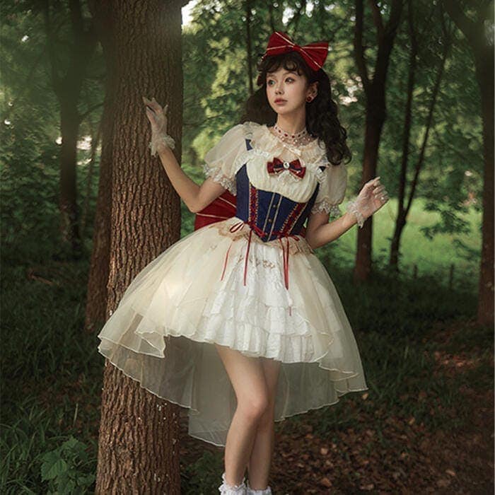 新作 ロリータ ドレス ジャンパースカート 姫様 妖精 プリンセス ゴージャス ワンピース トレーン付き コスプレ リボン フリル ゴシック ホワイト 可愛い 清楚 レディース レース 衣