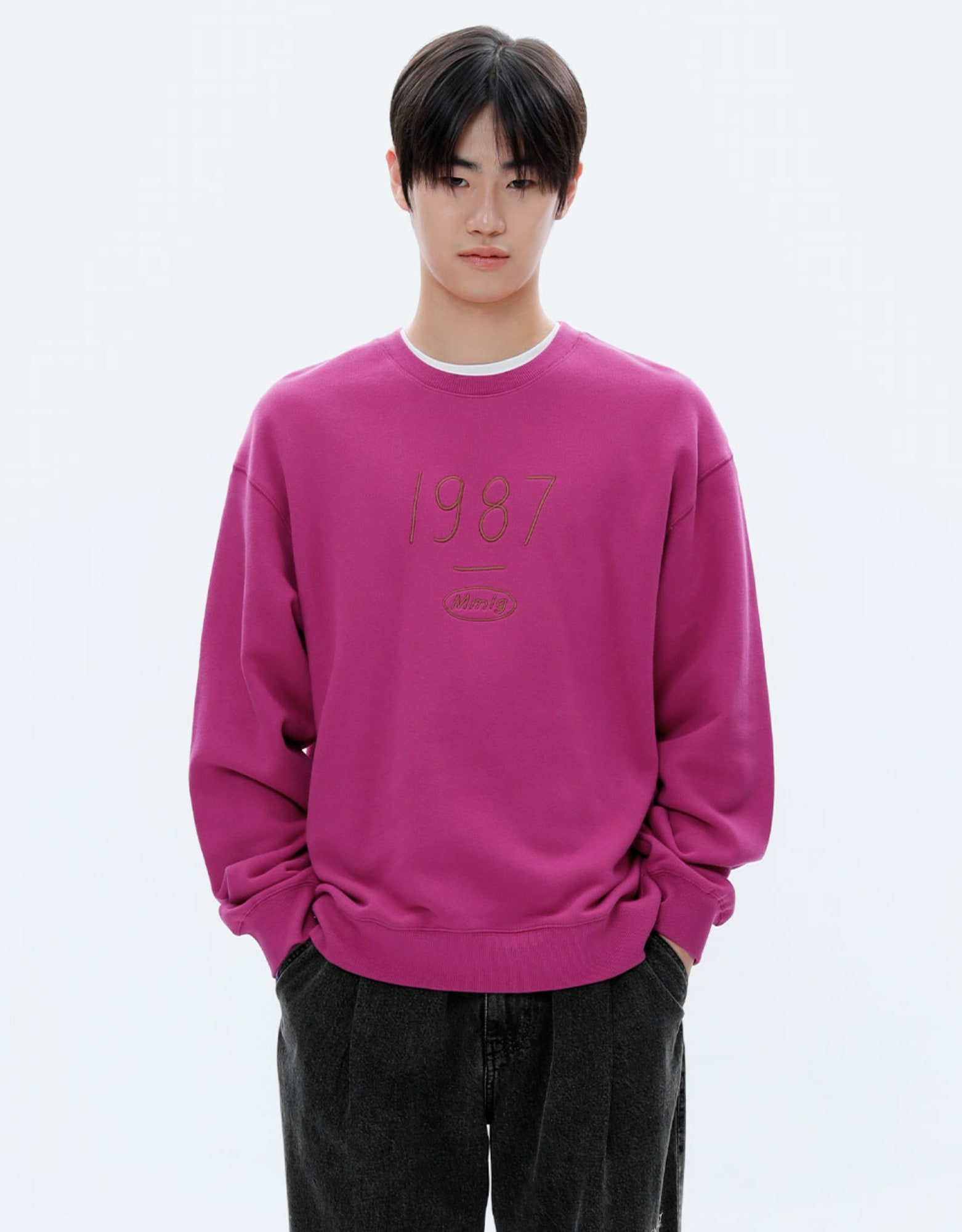 【MMLG】 DOODLE 19MG SWEAT : BERRY PINK