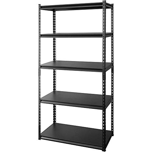 アイリスプラザ ラック スチールラック メタルラック 幅87.5cm 5段 STR-900 ブラック 幅約87.5×奥行約46×高さ約183