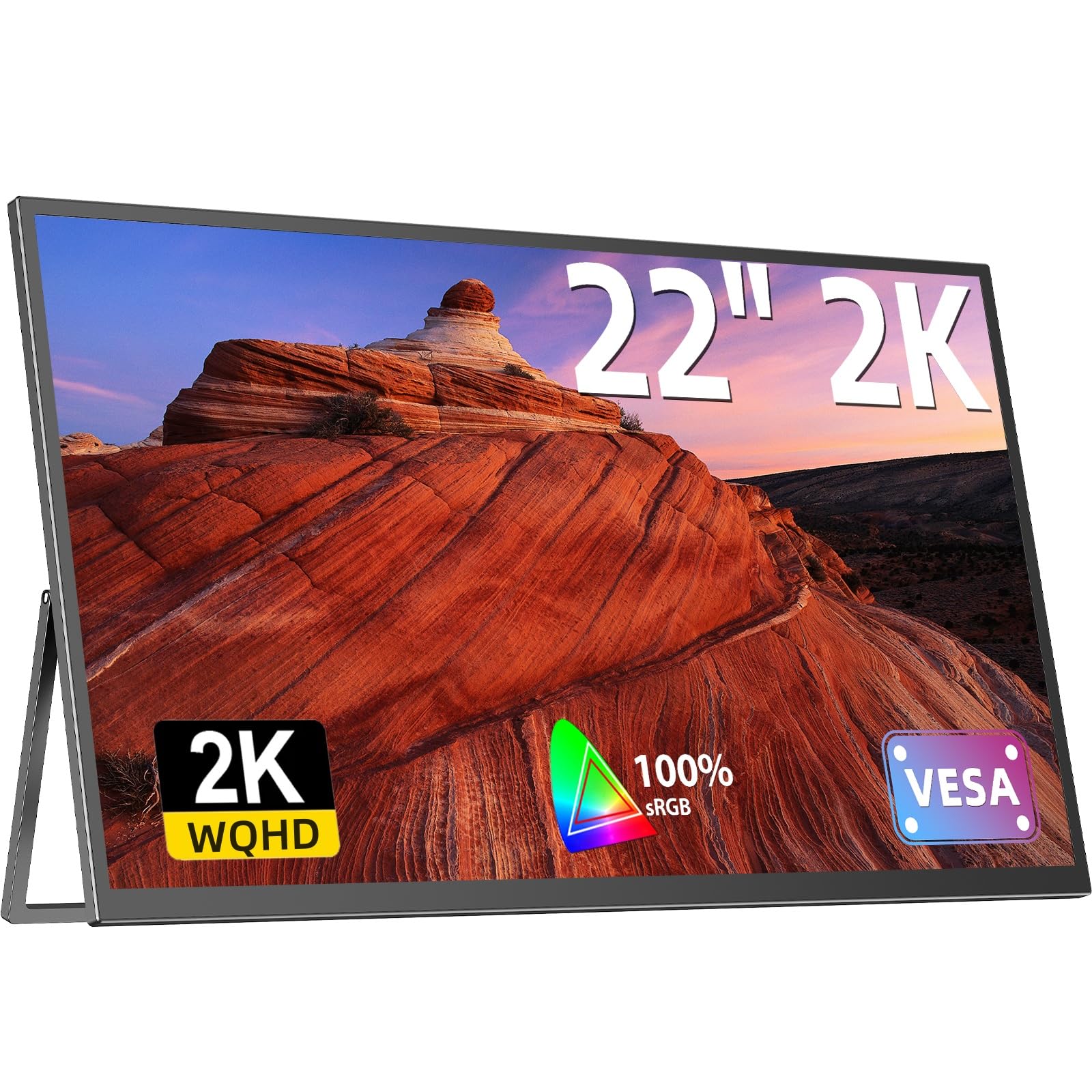 Newsoul モバイルモニター 22インチ モバイルディスプレイ 2K 持ち運びモニター VESA対応 ポータブルモニター 非光沢 ゲーミングモニター 大型 サブモニター 自立型 モバイルゲーミング 27,548円